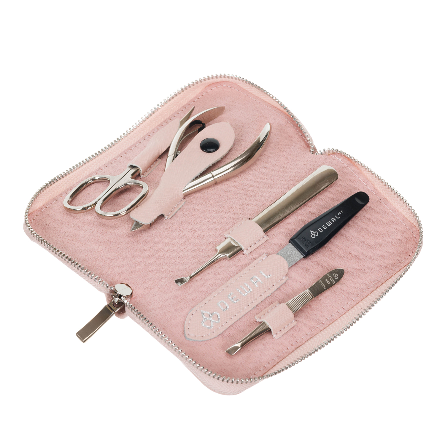 Маникюрный набор 5 предметов DEWAL ножницы маникюрные dewal для кутикулы 9 см розовый