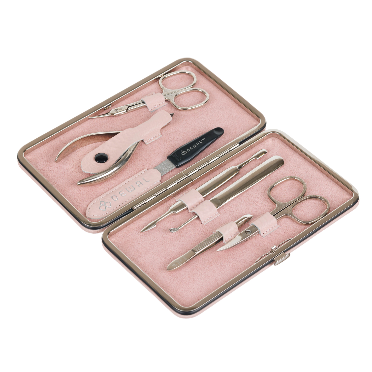 Маникюрный набор 7 предметов DEWAL ножницы маникюрные dewal для кутикулы 9 см розовый