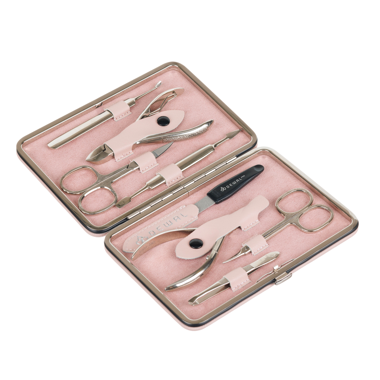 Маникюрный набор 8 предметов DEWAL ножницы маникюрные dewal для кутикулы 9 см розовый