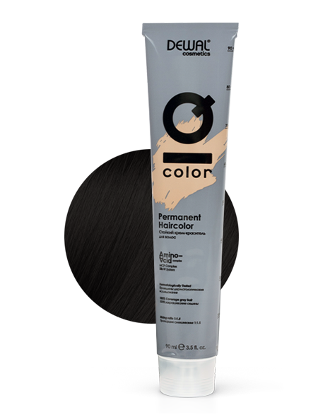 1.0 Краситель перманентный IQ COLOR DEWAL Cosmetics профессиональная краска с протеинами шелка color executive taal