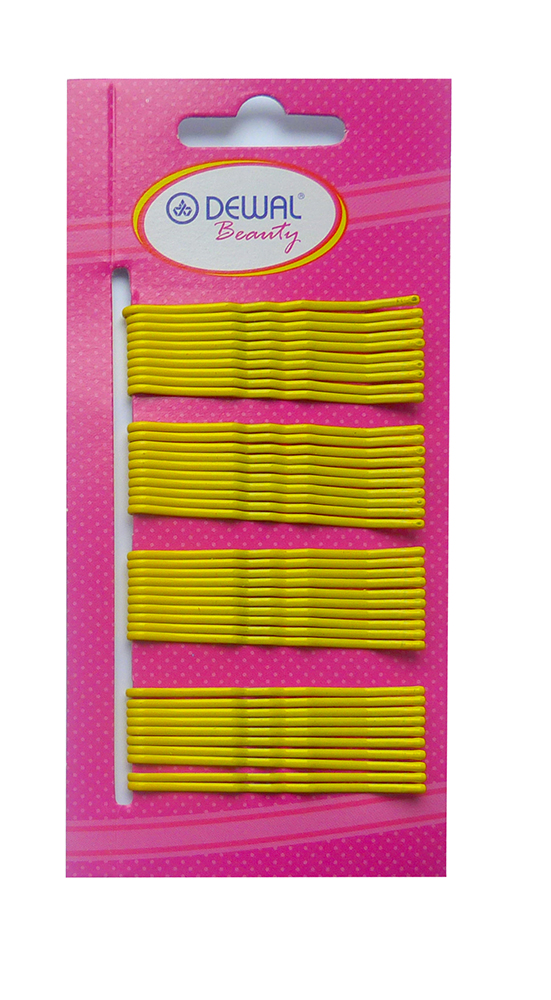 Невидимки желтые DEWAL BEAUTY невидимки для волос розовые 24 шт единорожка минни и единорог